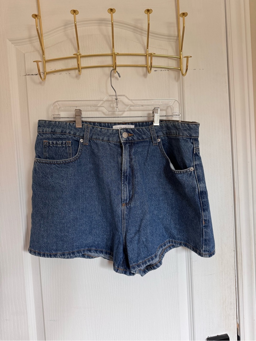 Dynamite Dark Blue High-Rise Denim Shorts